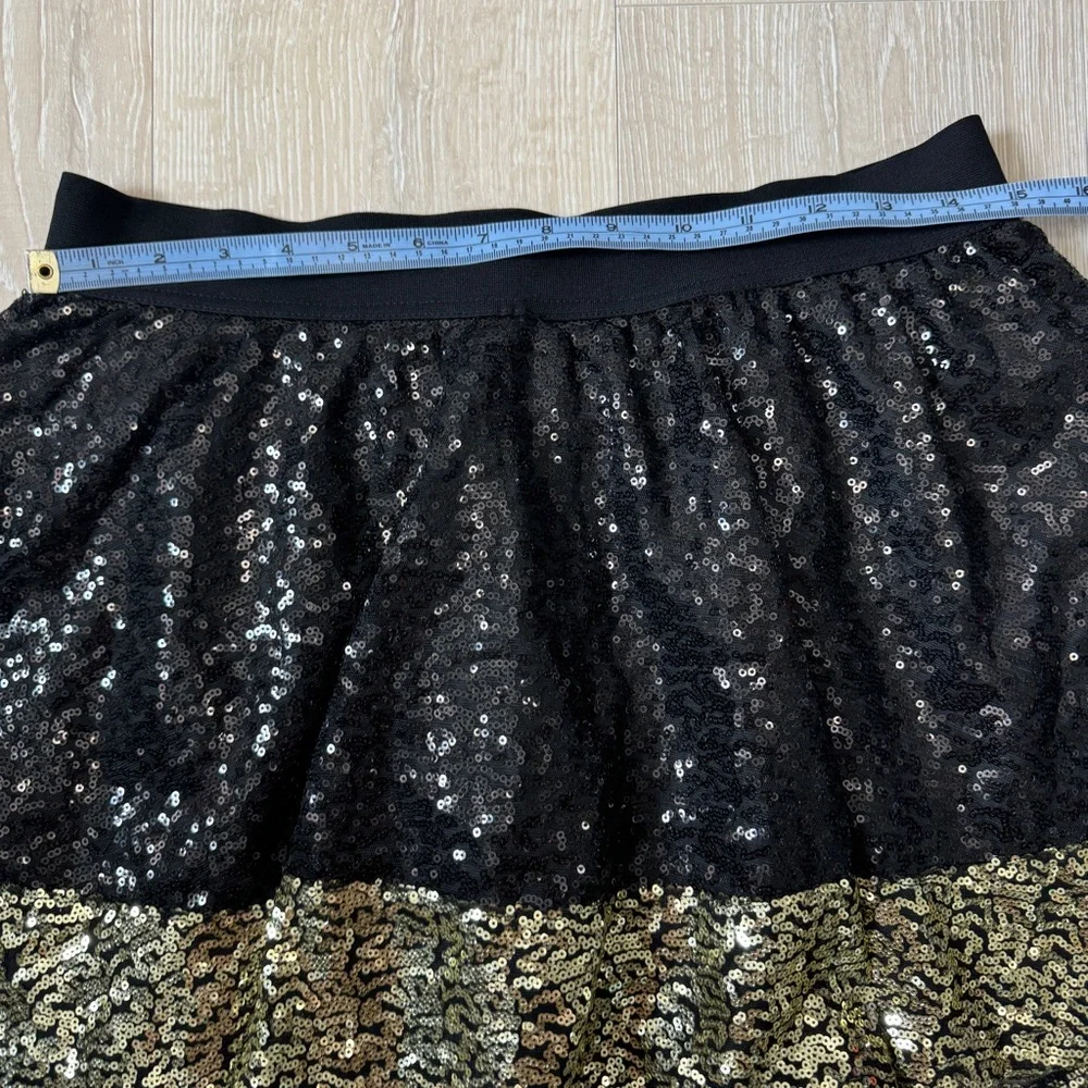 Black & Gold Sequin Skirt Justice Size 18 Girls